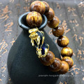 Wholesale dmen buddhist beads bracelet lucky gold obsidian pixiu hand string pixiu can change color